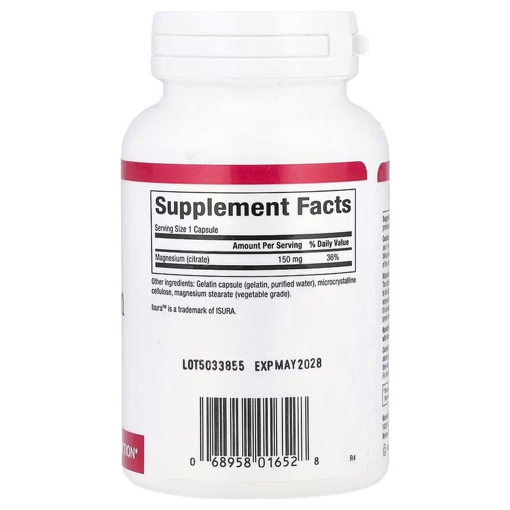 Цитрат магнію Natural Factors Magnesium Citrate 150 mg, 90 капсул для підтримка м'язів та нервової системи. Фото 2
