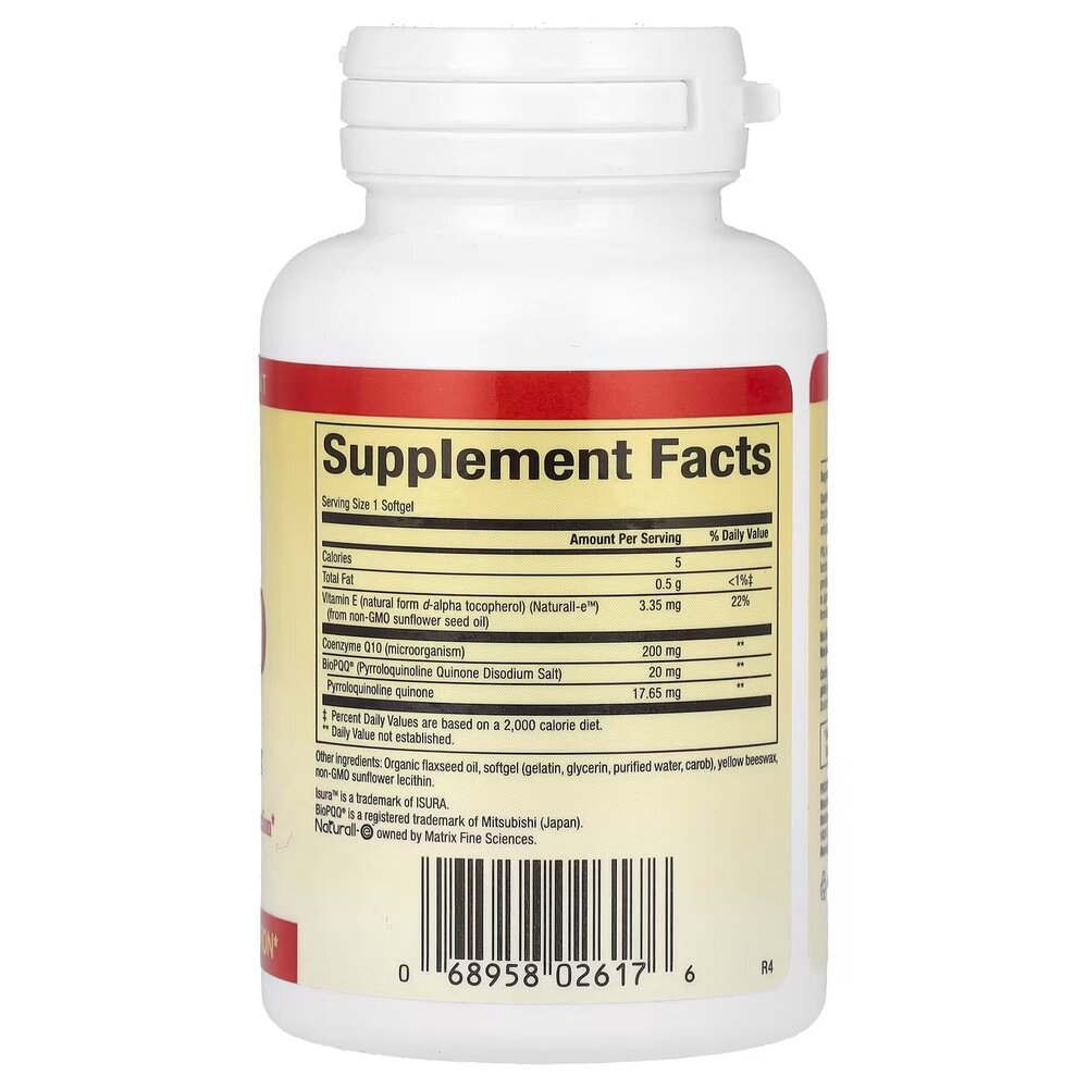 Піролохінолінхінон та коензим Natural Factors PQQ-10, 30 капсул для підтримки енергії та мітохондрій. Фото 2