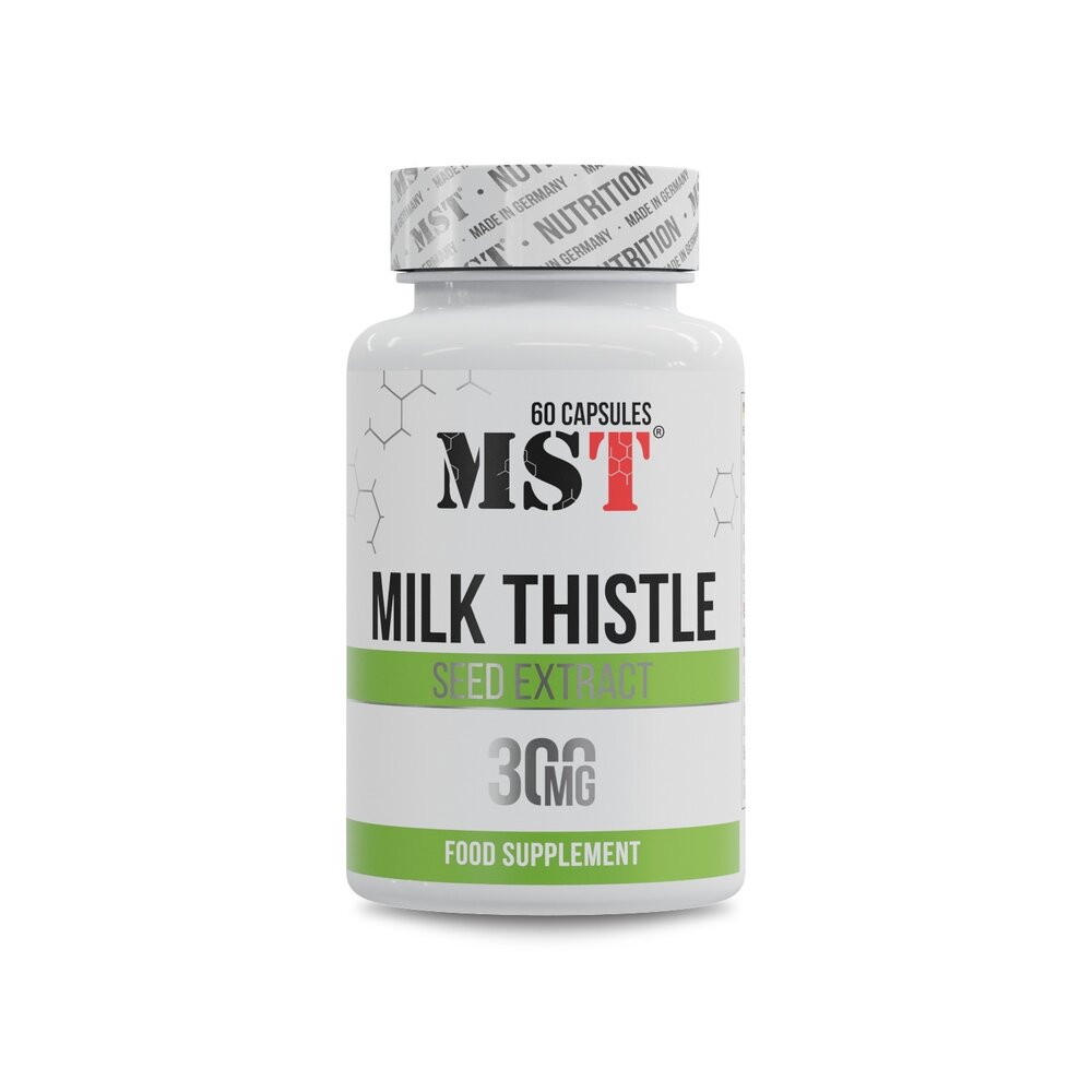 Розторопша MST Nutrition Milk Thistle 300 mg, 60 капсул для печінки та детоксикація