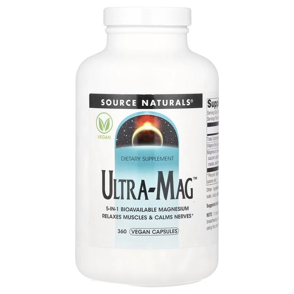 Комплекс магнию Source Naturals Ultra-Mag, 360 вегакапсул з п'яти форм