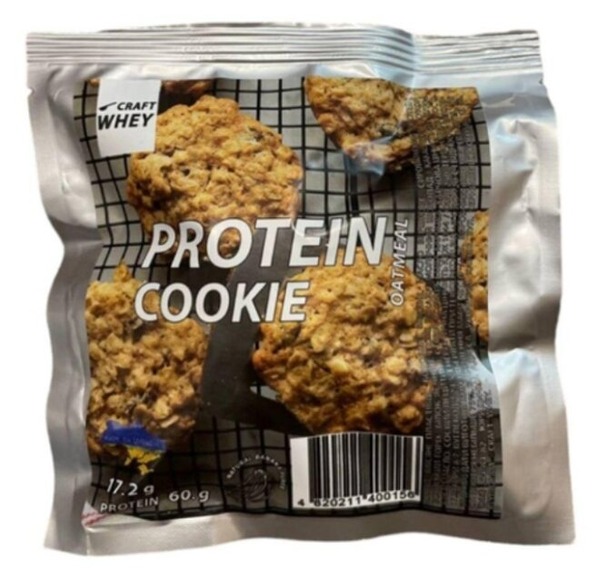 Протеиновое печенье Craft Whey Protein Cookie 60 грамм, Oatmeal - Изысканная ваниль