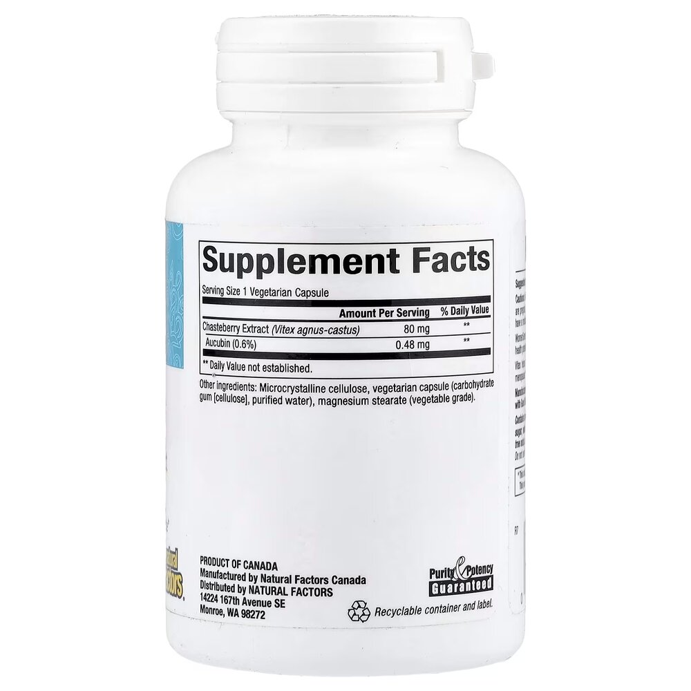 Натуральна добавка Natural Factors Womensense Vitex Chasteberry Extract, 90 вегакапсул. Фото 2