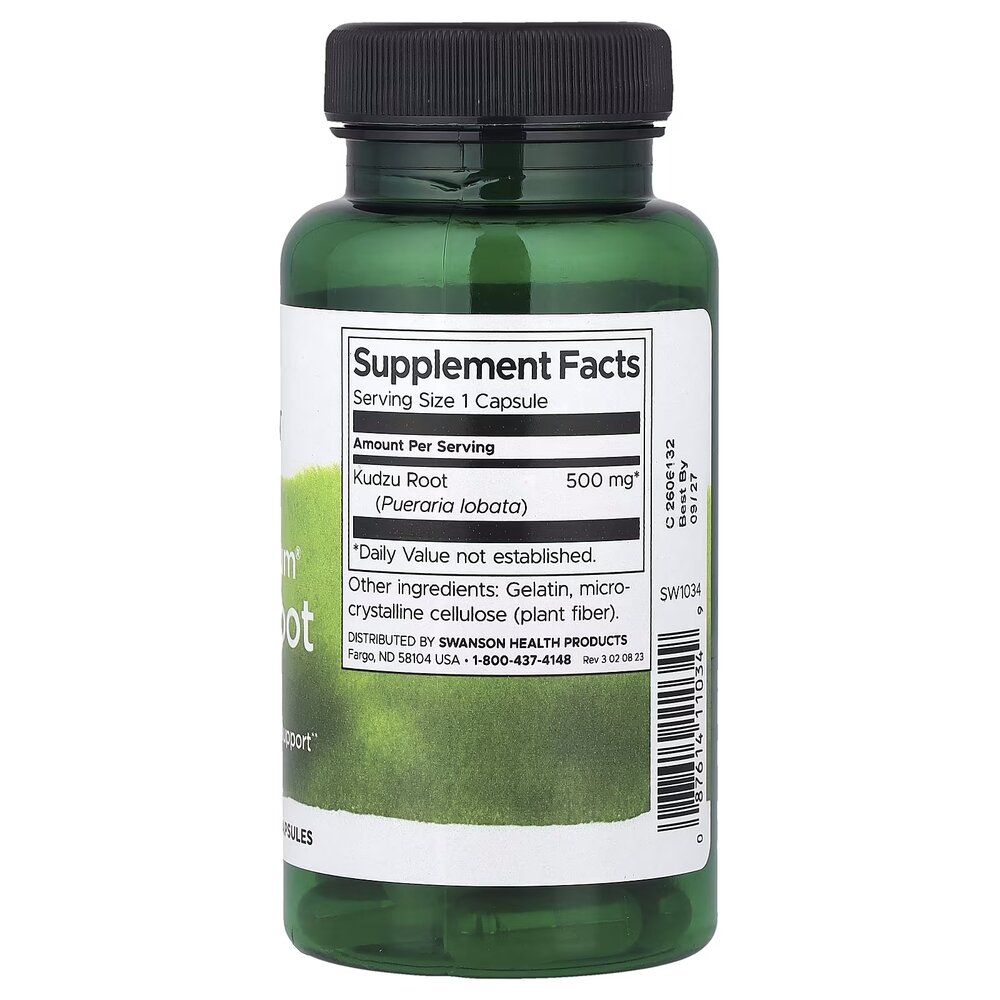 Корень кудзу Swanson Kudzu Root 500 mg Full Spectrum, 60 капсул для поддержки сердца и печени. Фото 2