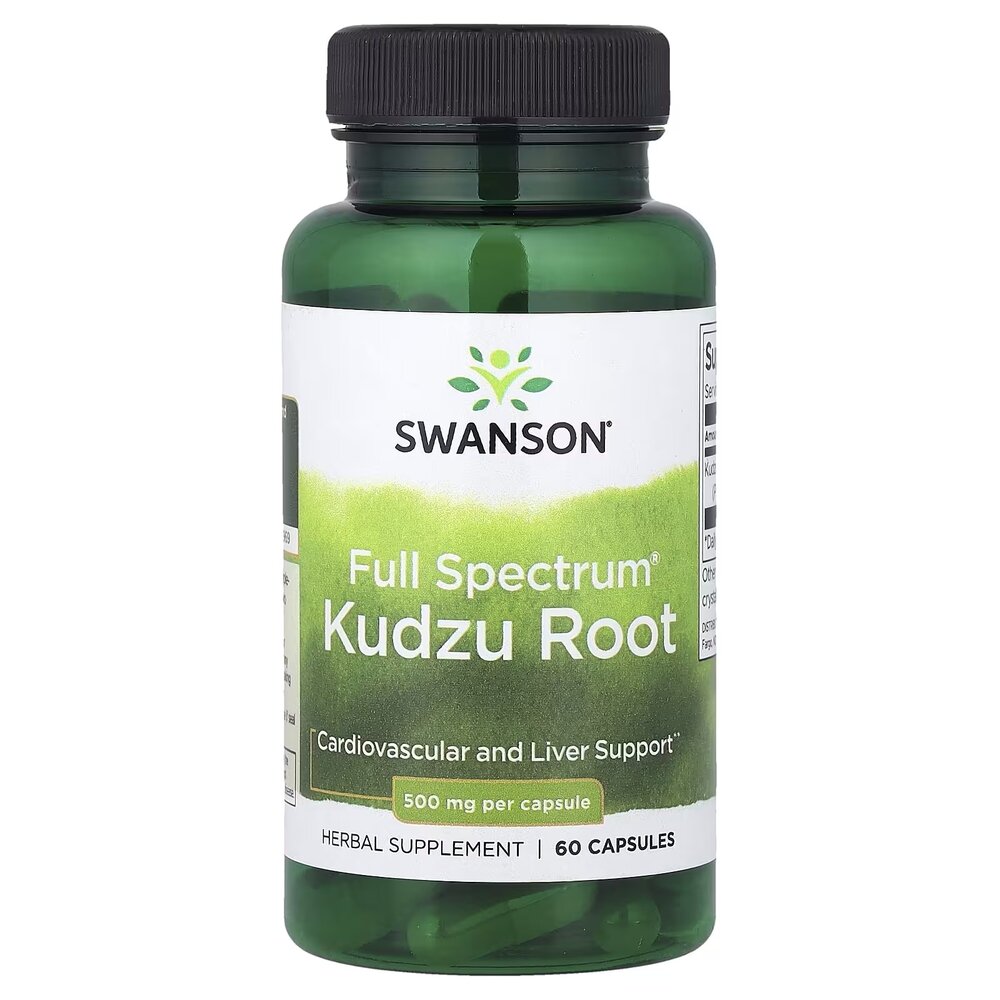Корень кудзу Swanson Kudzu Root 500 mg Full Spectrum, 60 капсул для поддержки сердца и печени