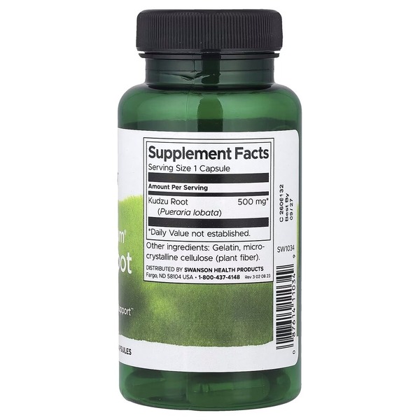 Корень кудзу Swanson Kudzu Root 500 mg Full Spectrum, 60 капсул для поддержки сердца и печени. Фото 2