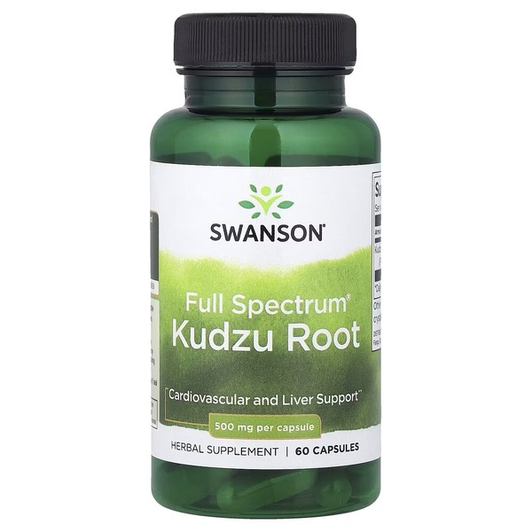 Корень кудзу Swanson Kudzu Root 500 mg Full Spectrum, 60 капсул для поддержки сердца и печени