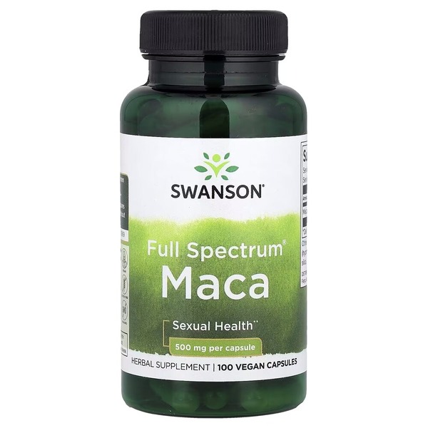 Корінь мака перуанської Swanson Maca 500 mg Full Spectrum, 100 капсул для енергії та гормонального балансу