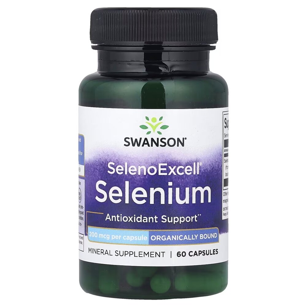 Селен Swanson SelenoExcell 200 mg, 60 капсул для антиоксидантной защиты