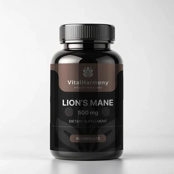 Екстракт гриба їжовик гребінчастий VitalHarmony Lion’s Mane 500 mg, 90 капсул