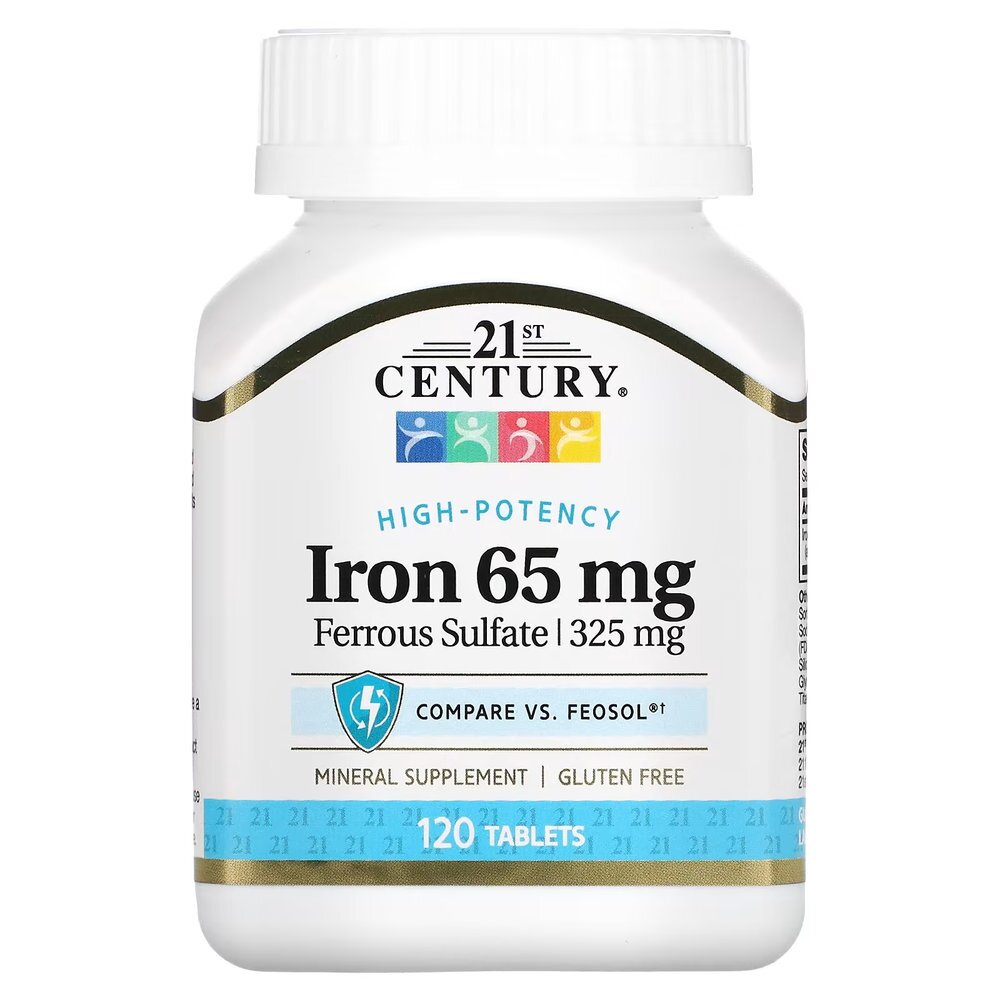 Железо 21st Century Iron 65 mg High-Potency, 120 таблеток