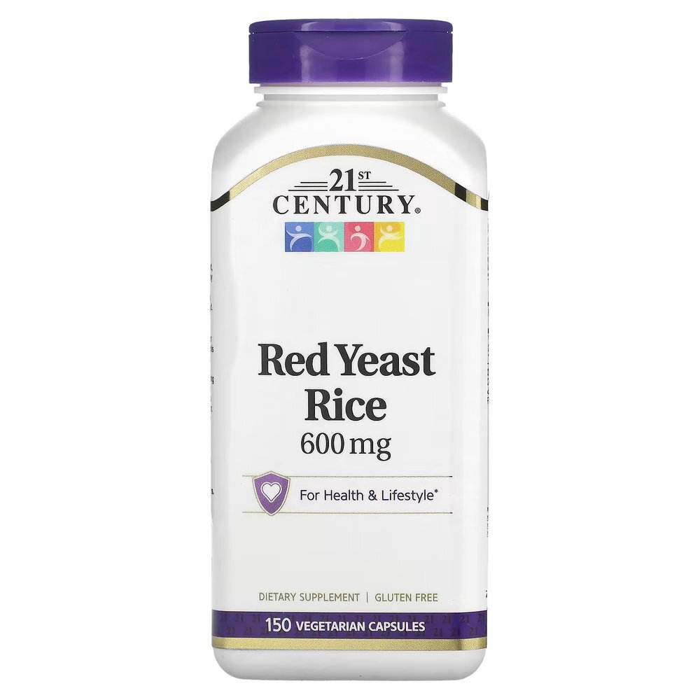 Красный дрожжевой рис 21st Century Red Yeast Rice 600 mg, 150 вегакапсул