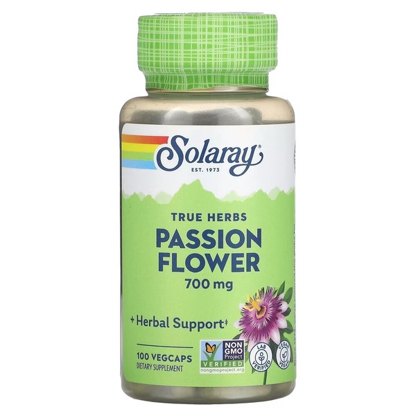 Пасифлора Solaray Passion Flower 700 mg, 100 вегакапсул