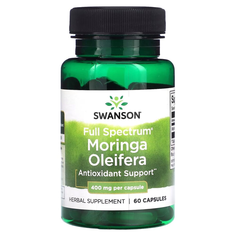 Лист моринги олійної Swanson Moringa Oleifera 400 mg Full Spectrum, 60 капсул