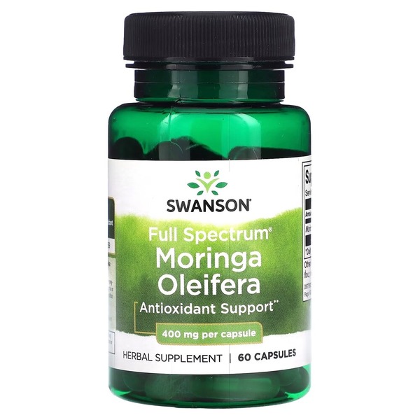 Лист моринги олійної Swanson Moringa Oleifera 400 mg Full Spectrum, 60 капсул