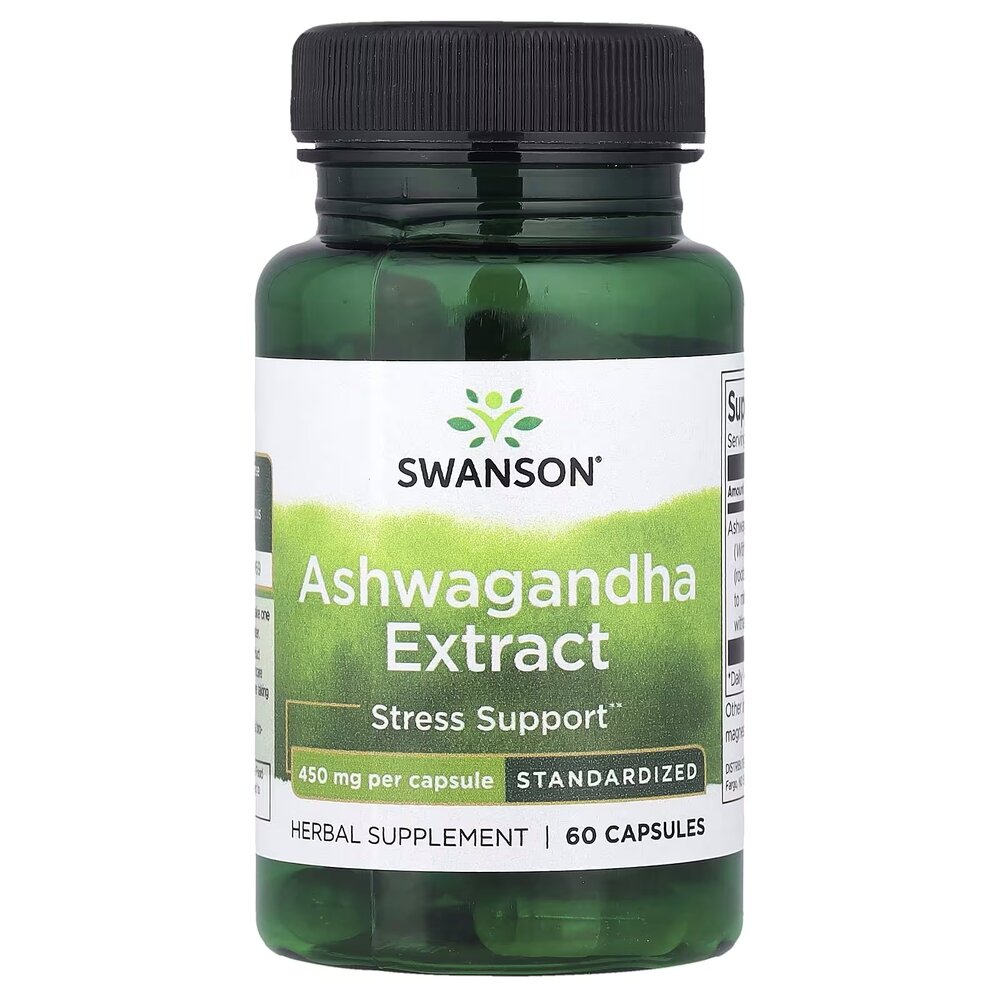 Экстракт ашваганды Swanson Ashwagandha Extract 450 mg, 60 капсул для нервной системы