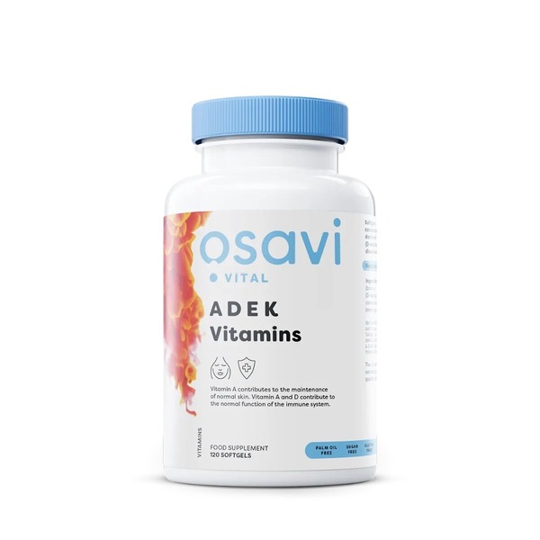 Витаминный комплекс Osavi ADEK Vitamins, 120 капсул жирорастворимых витаминов