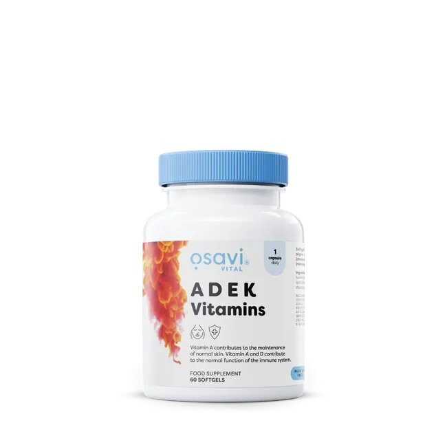 Витаминный комплекс Osavi ADEK Vitamins, 60 капсул жирорастворимых витаминов