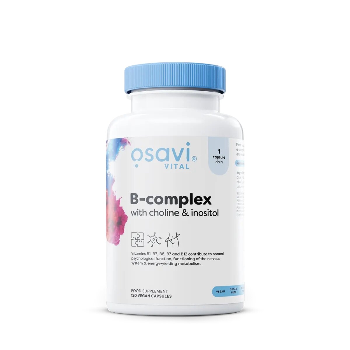 Комплекс витаминов группы B Osavi B-complex with choline & inositol, 120 капсул с холином и инозитолом