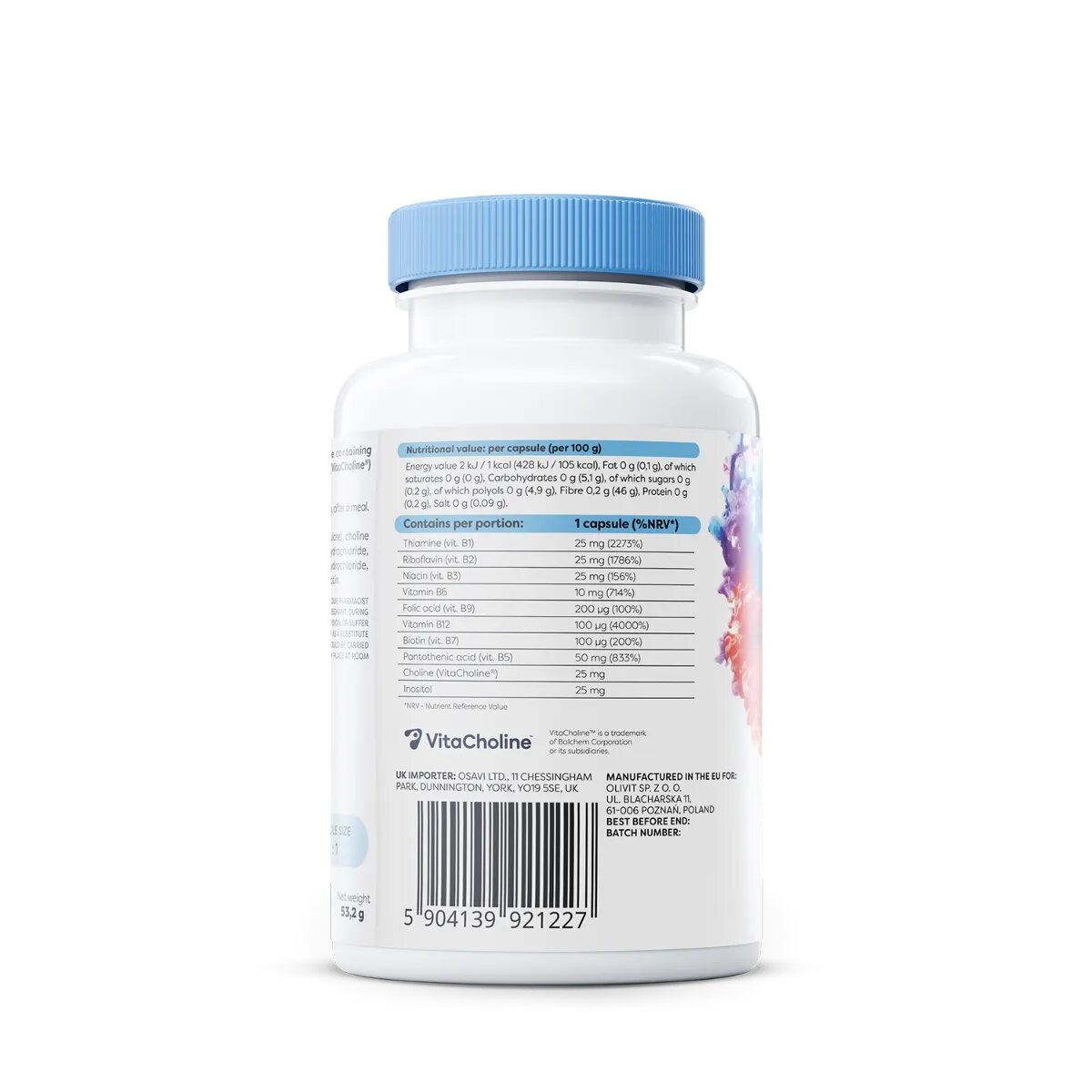 Комплекс витаминов группы B Osavi B-complex with choline & inositol, 120 капсул с холином и инозитолом. Фото 3