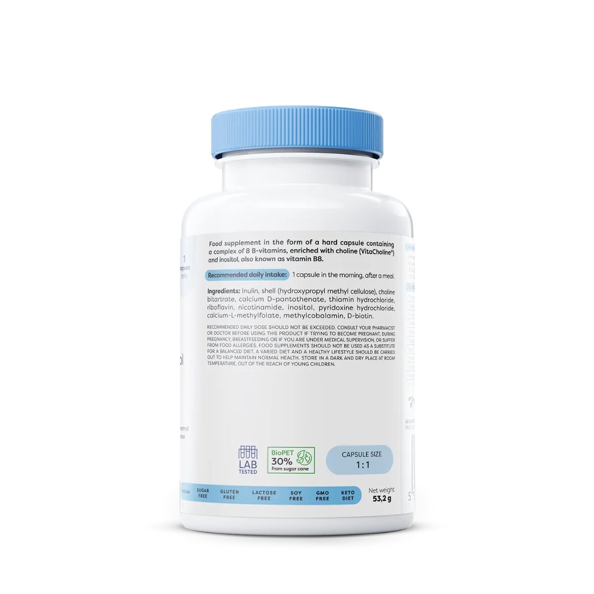 Комплекс витаминов группы B Osavi B-complex with choline & inositol, 120 капсул с холином и инозитолом. Фото 2