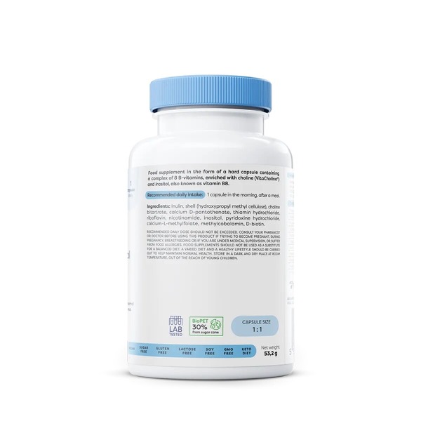 Комплекс витаминов группы B Osavi B-complex with choline & inositol, 120 капсул с холином и инозитолом. Фото 2