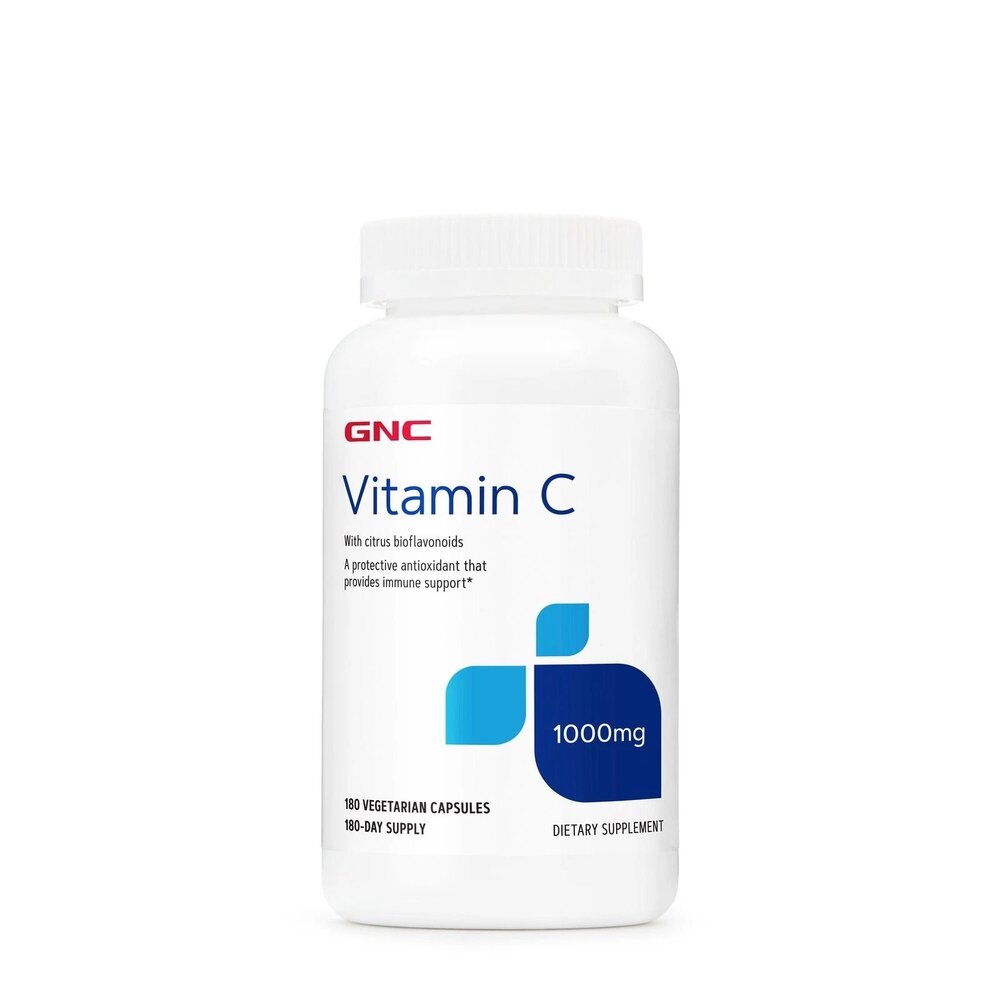 Вітамін C GNC Vitamin C 1000 mg with Citrus Bioflavonoids, 180 вегакапсул з цитрусовими біофлавоноїдами