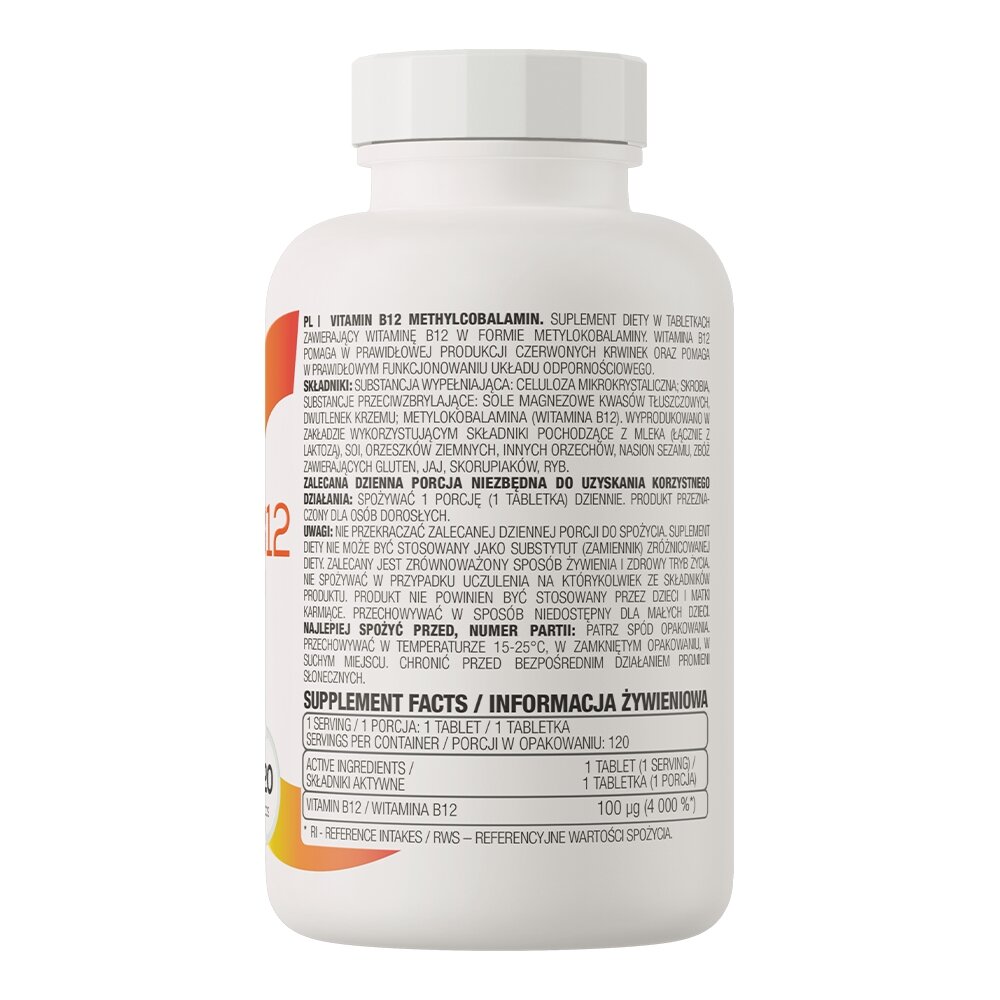 Метилкобаламин OstroVit Vitamin B12 Methylocobalamin, 120 таблеток. Фото 2