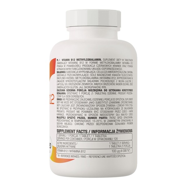 Метилкобаламин OstroVit Vitamin B12 Methylocobalamin, 120 таблеток. Фото 2