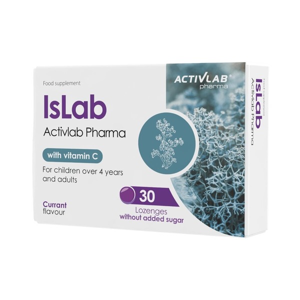 Екстракт ісландського моху ActivLab Pharma Islab, 30 пастилок для підтримки здоров'я горла