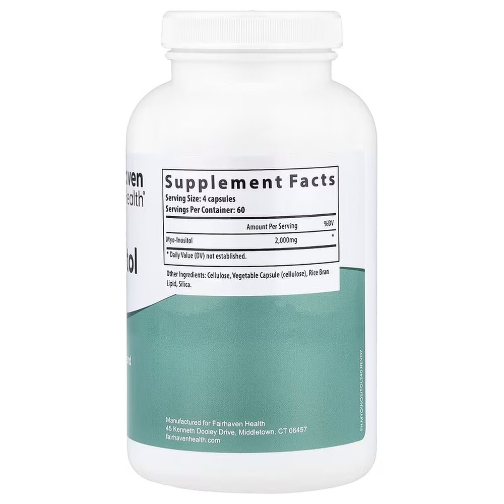 Мио-инозитол Fairhaven Health Myo-Inositol, 240 капсул для поддержания гормонального баланса. Фото 2