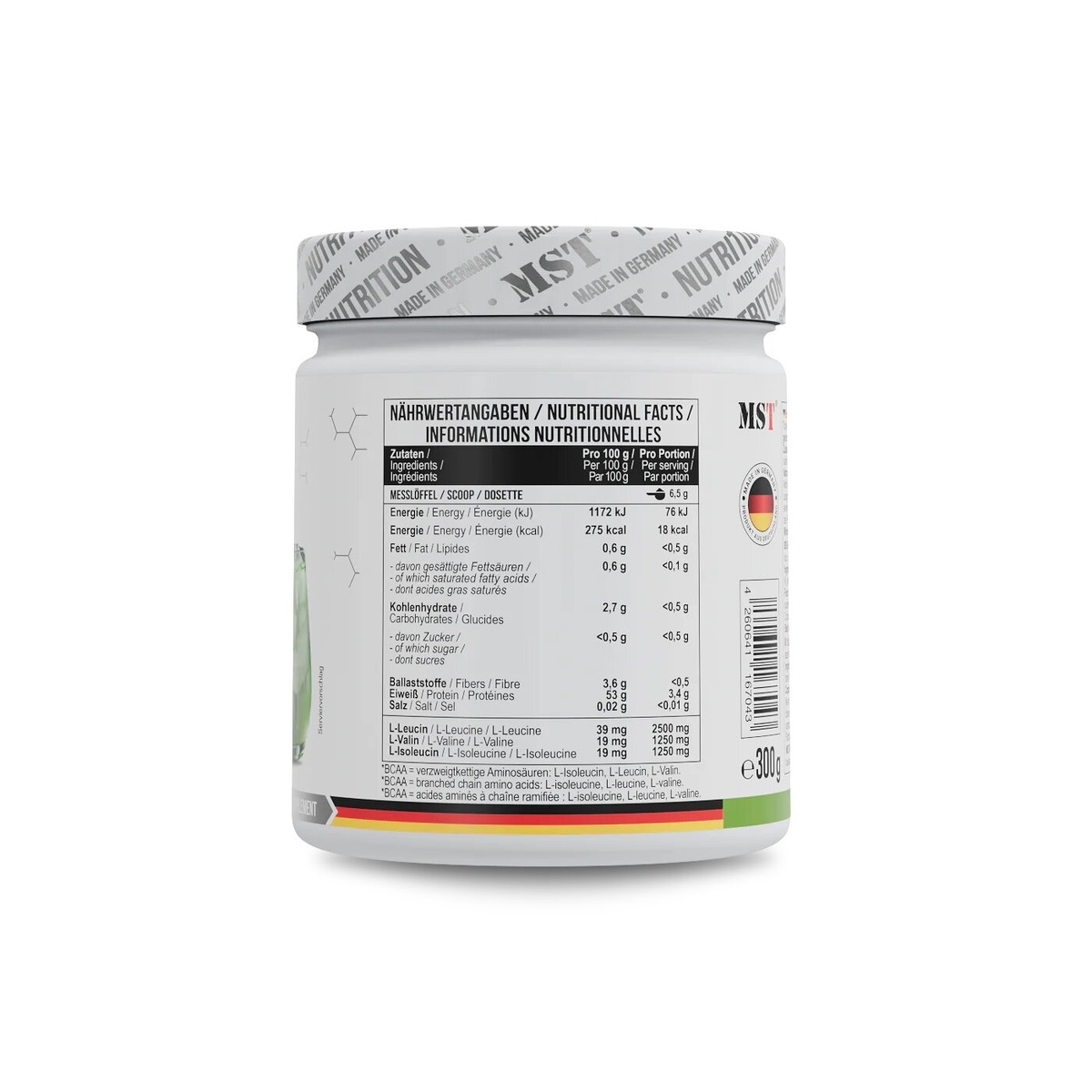 Аминокислоты MST Nutrition BCAA ZERO, 300 грамм. Фото 2
