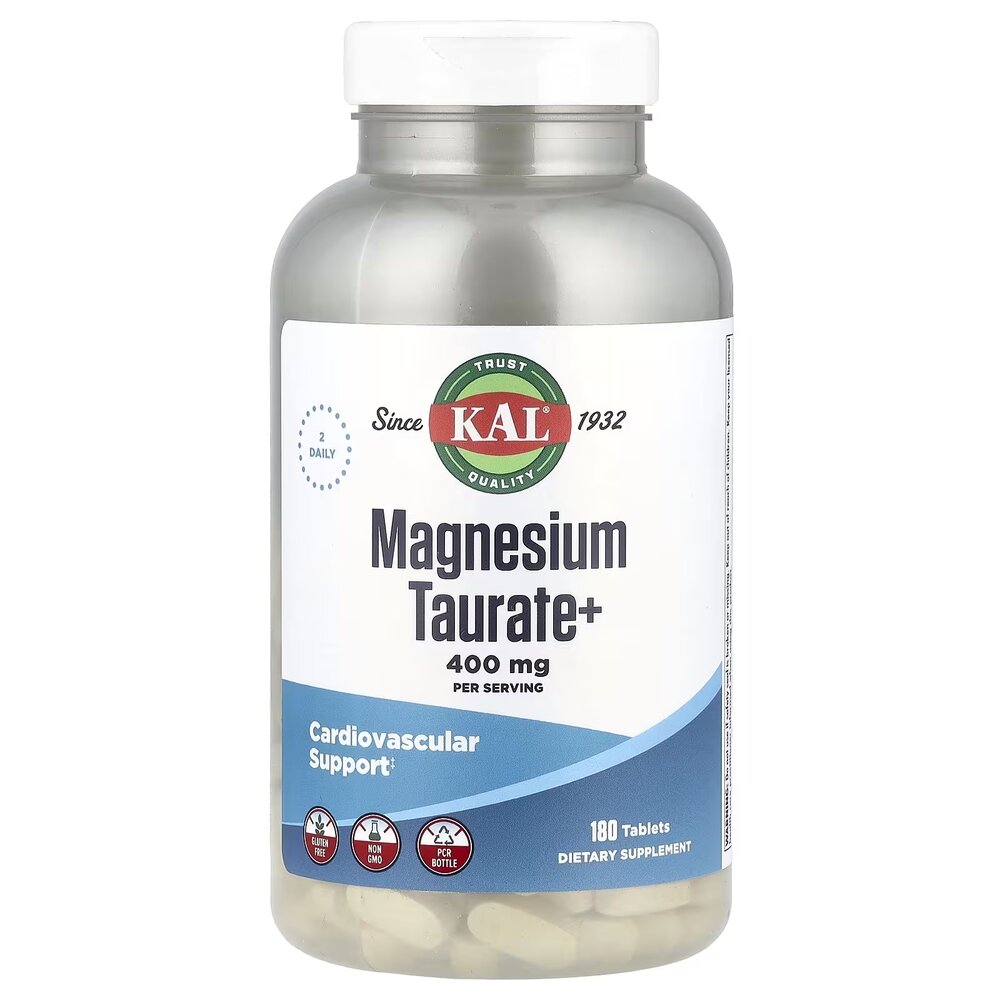 Таурат магния KAL Magnesium Taurate+ 400 mg, 180 таблеток