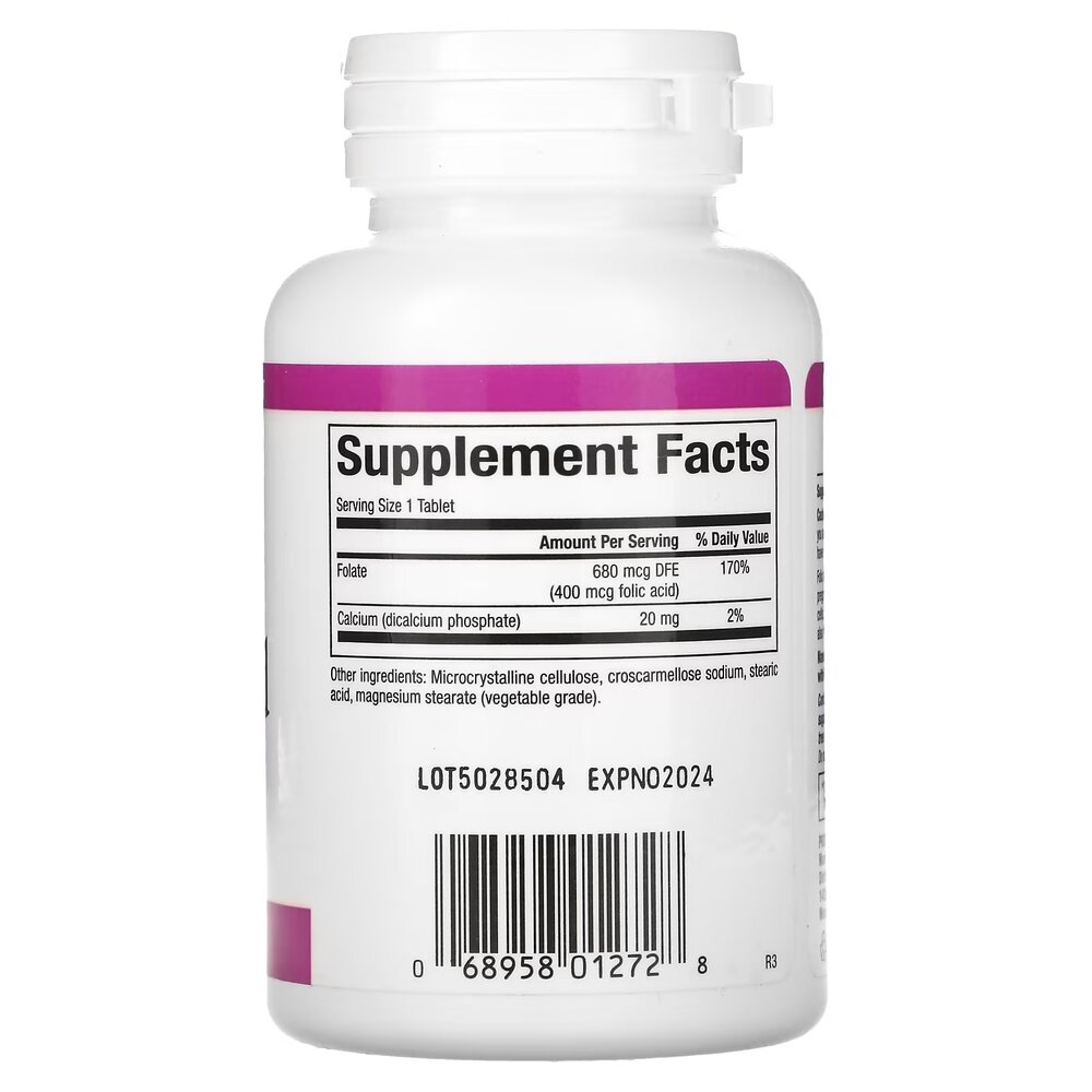 Фолієва кислота Natural Factors Folic Acid 400 mcg, 90 таблеток. Фото 2
