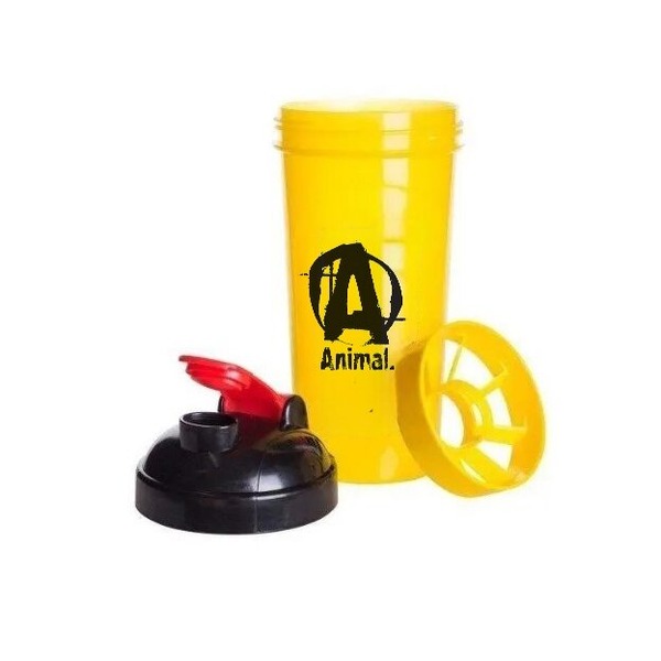 Шейкер Universal Nutrition Animal Shaker 700 мл, желтый с черно-красной кришкой. Фото 2