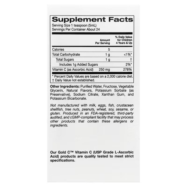 Рідкий вітамін C для дітей California Gold Nutrition Kids Gold C Liquid, 118 мл. Фото 2
