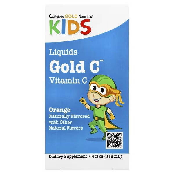 Рідкий вітамін C для дітей California Gold Nutrition Kids Gold C Liquid, 118 мл