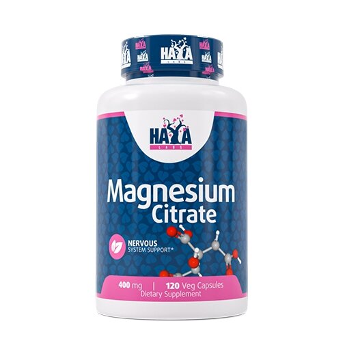 Цитрпат магния Haya Labs Magnesium Citrate 400 mg, 120 вегакапсул