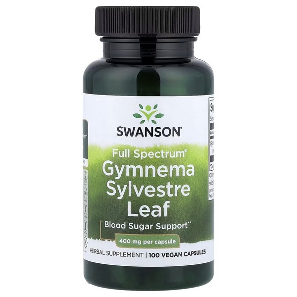 Джимнема сильвестра Swanson Gymnema Sylvestre Leaf 400 mg Full Spectrum, 100 капсул