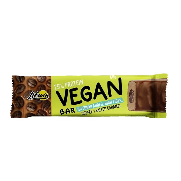 Веганський батончик FitWin Vegan Bar, 60 грам - Кава-солона карамель