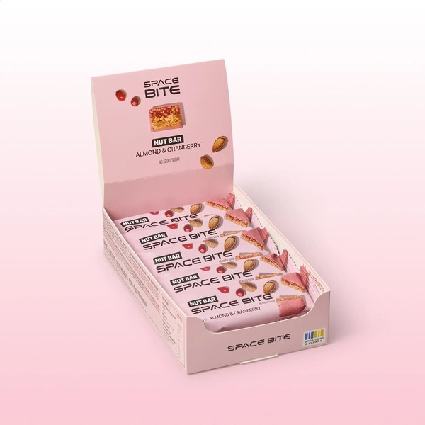 Блок батончиків Spacefood Space Bite Nut Bar, 10*40 грам - Журавлина-мигдаль