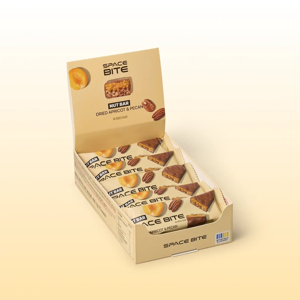 Блок батончиків Spacefood Space Bite Nut Bar, 10*40 грам - Курага -пекан