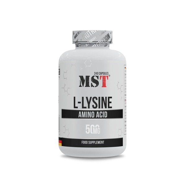 Лизин MST Nutrition L-Lysine, 240 капсул для поддержки иммунной системы