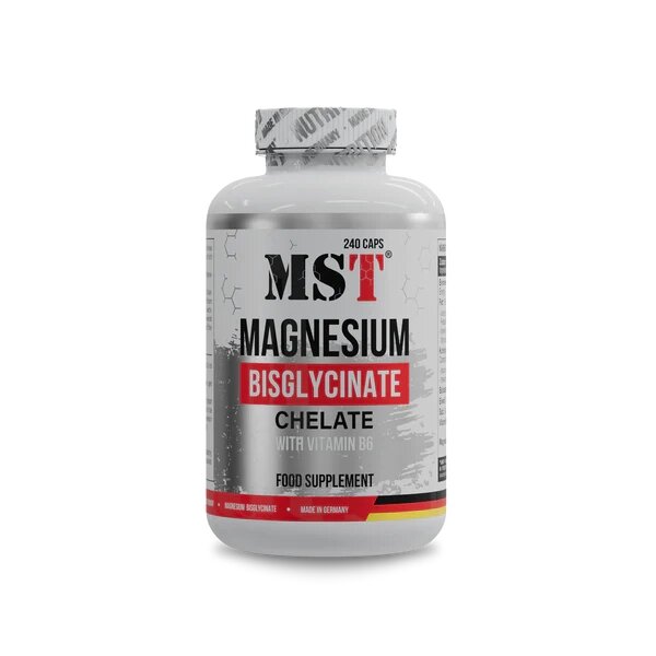 Магній бісгліцинат MST Nutrition Magnesium Bisglycinate, 240 капсул для нервової системи