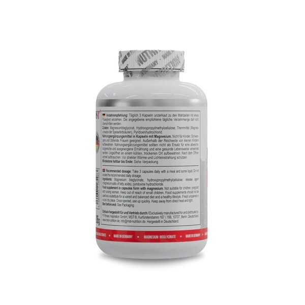 Магній бісгліцинат MST Nutrition Magnesium Bisglycinate, 240 капсул для нервової системи. Фото 3