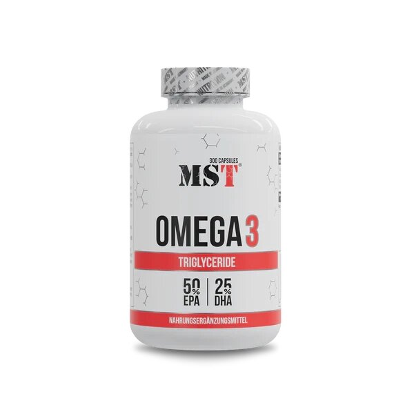 Жирні кислоти MST Nutrition Omega 3 Triglyceride 75%, 300 капсул для підтримки судинної системи