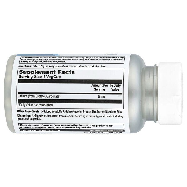 Литиум оротат KAL Lithium Orotate 5 mg, 60 вегакапсул. Фото 2