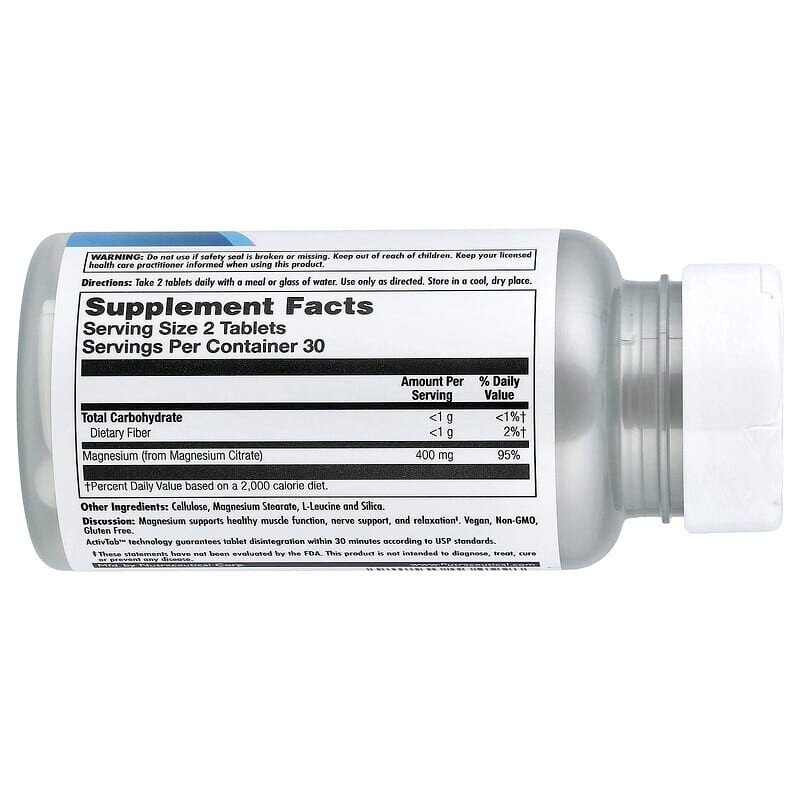 Вітаміни та мінерали KAL Magnesium Citrate 400 mg, 60 таблеток. Фото 2