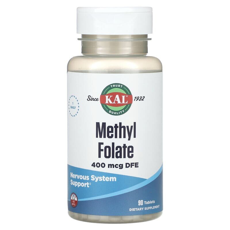 Фолиевая кислота KAL Methyl Folate 400 mcg, 90 таблеток