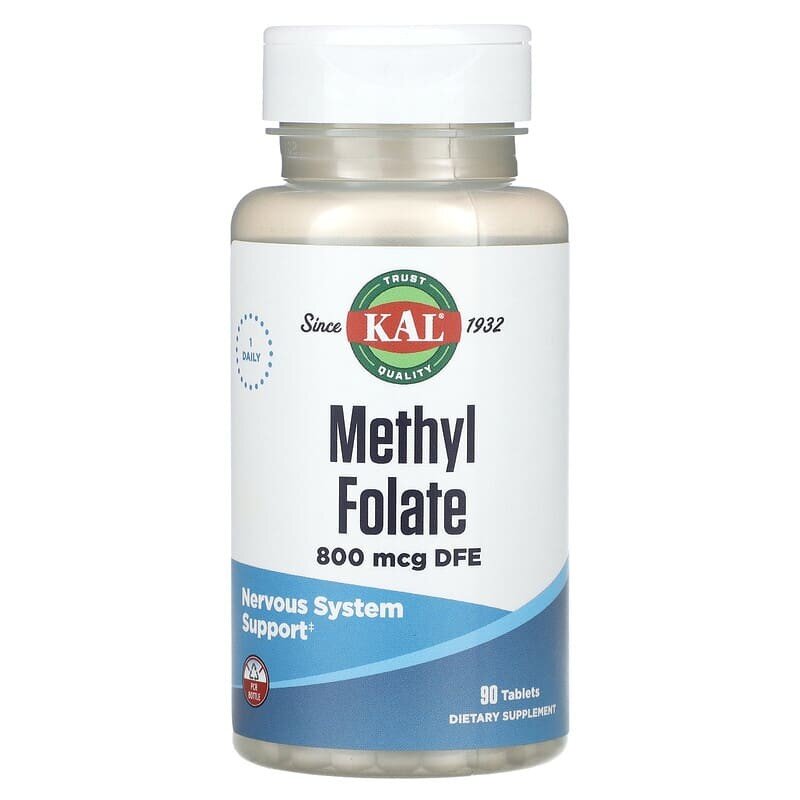 Фолиевая кислота KAL Methyl Folate 800 mcg, 90 таблеток
