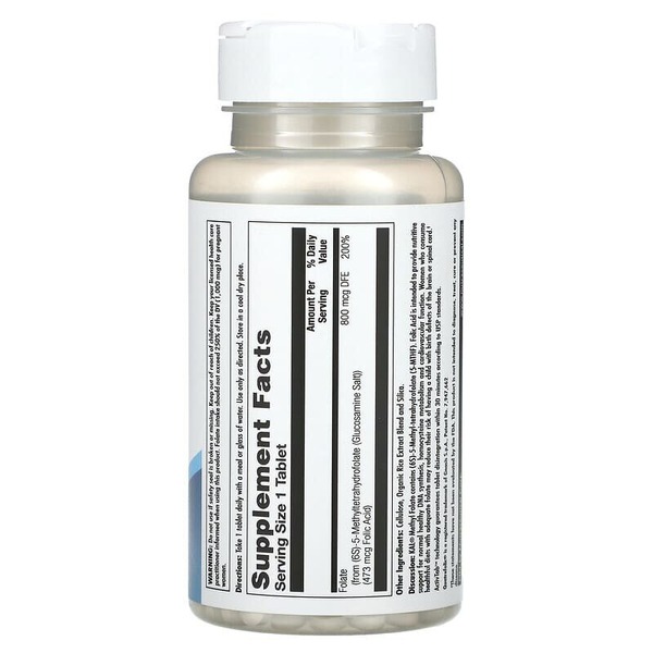 Фолиевая кислота KAL Methyl Folate 800 mcg, 90 таблеток. Фото 2